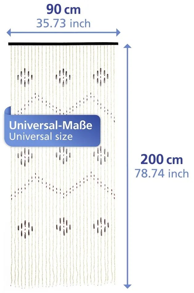 Draperie în culoare naturală din bambus 90x200 cm cu prindere la ușă – Maximex