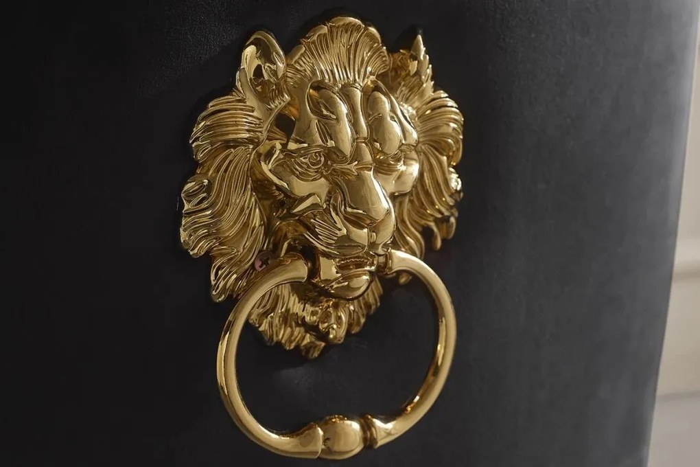 Set 2 scaune Modern Barock, auriu/ catifea neagra