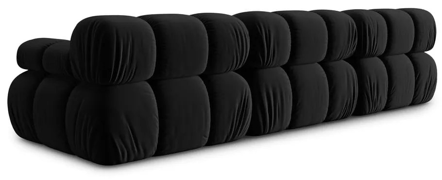Canapea neagră cu tapițerie din catifea 282 cm Bellis – Micadoni Home