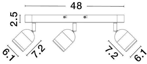 Plafoniera cu 3 Spoturi pentru baie cu protectie IP44 ORSON alba