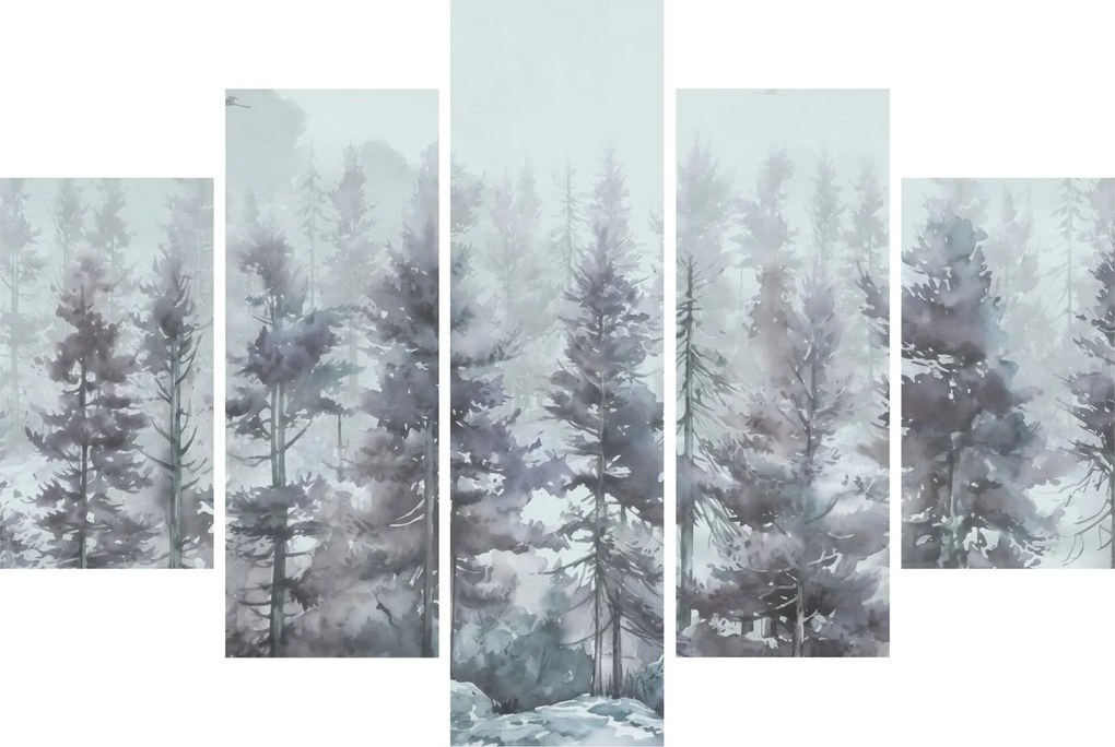 Tablou - Pădurea de pini II., aquarel (150x105 cm)