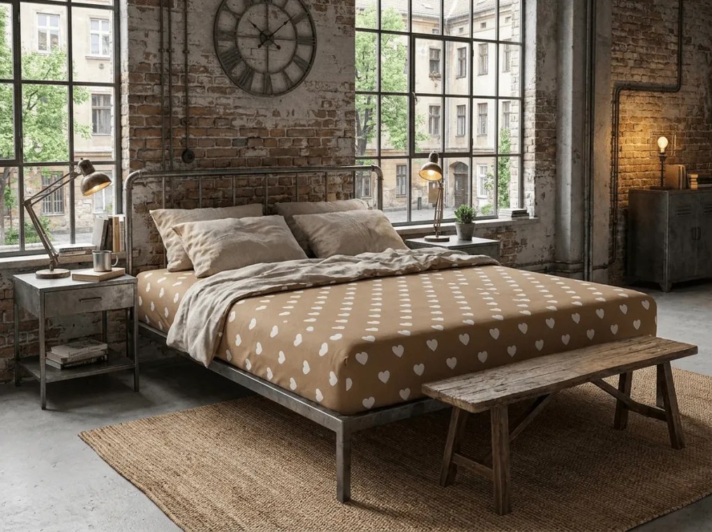 Cearsaf din microfibra CARAMHEART maro 180x200 cm