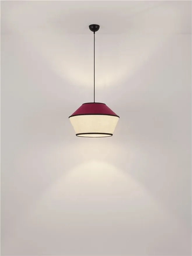 Lustra cu abajur stratifiat catifea Burgundy cu hartie naturala VELISS