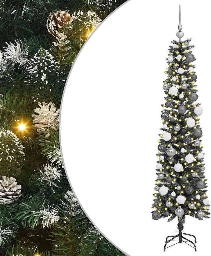 vidaXL Brad de Crăciun artificial Verde 180 cm PVC și Plastic și Oțel