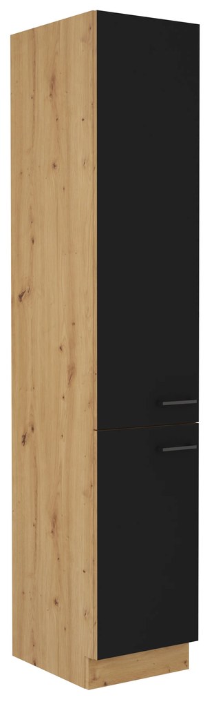 Dulap bucătărie pentru alimente Miraluna (Stejar artisan + Negru mat). 1062353