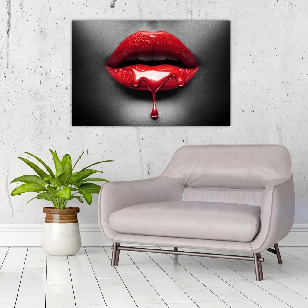 Tablou cu buze de femeie (90x60 cm)