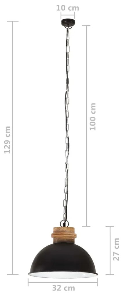 Lampa suspendata industriala, 25 W, negru, 32 cm, mango E27 32 cm, 1, 1