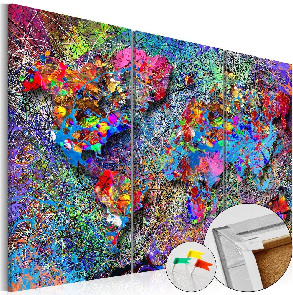 Tablou din plută Bimago - Colourful Whirl 120x80 cm