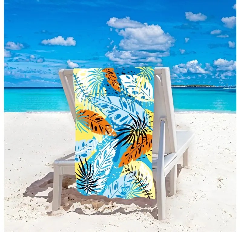 Set de plaja SUMMER FRESH – prosop 100×180 cm si poncho 80×145 cm, colorat