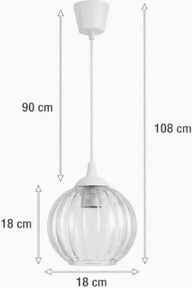 Brilagi - Pendul LED pe cablu RETRO GLASS 1xE27/60W/230V Ø 18 cm cupru/sticlă transparentă
