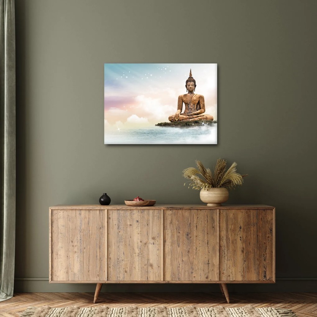 Tablou - Buddha care supraveghează pământul (70x50 cm)