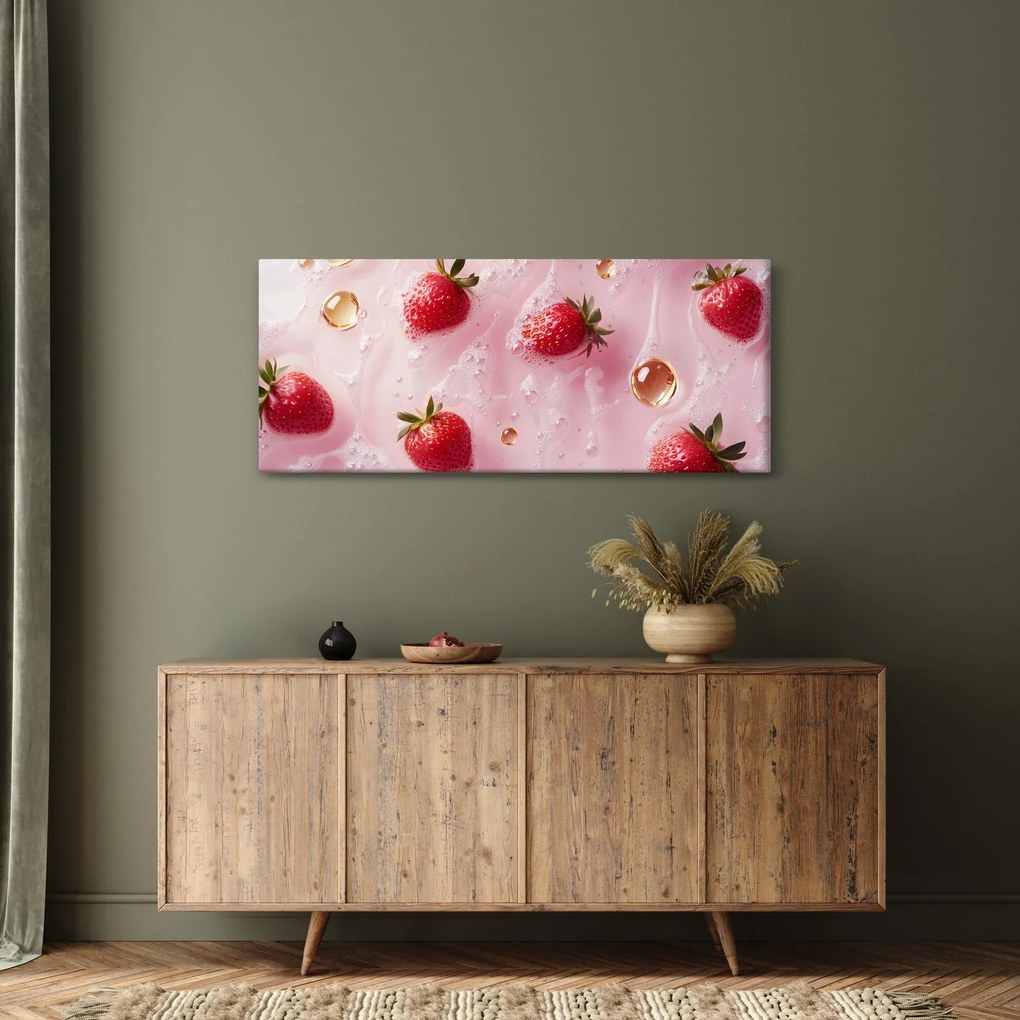 Tablou - Căpșuni în bule (120x50 cm)