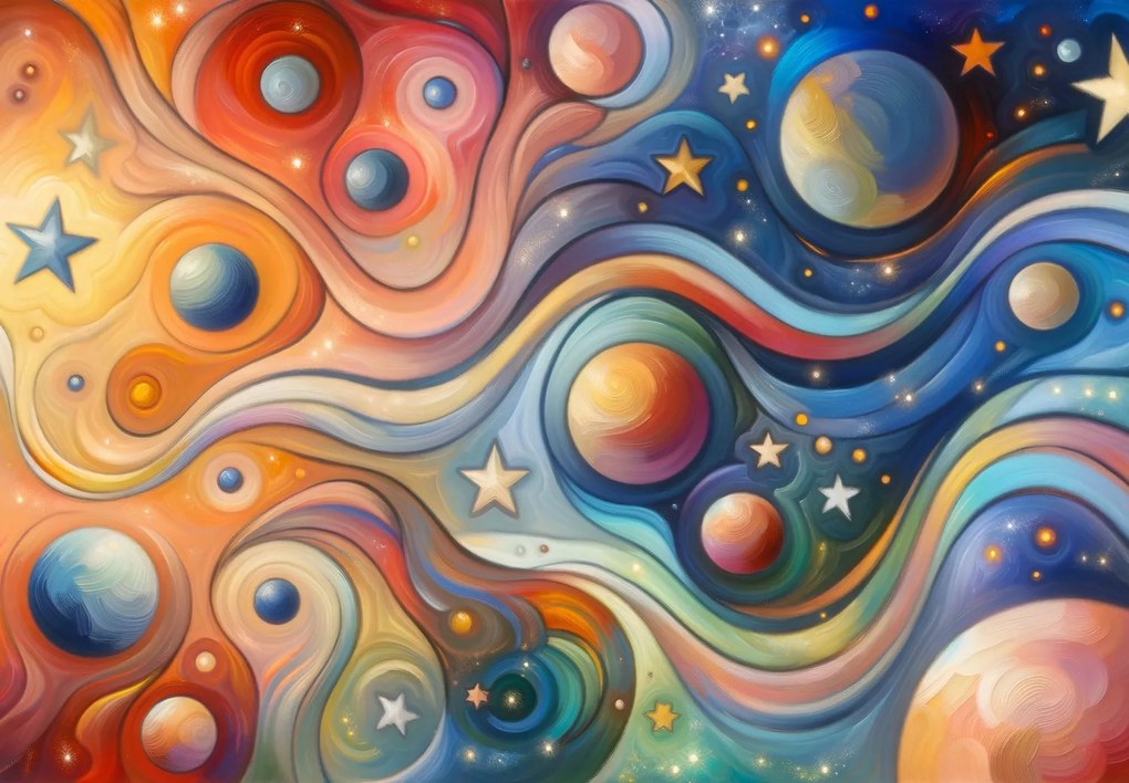 Fototapet - Univers colorat pictat (147x102 cm)