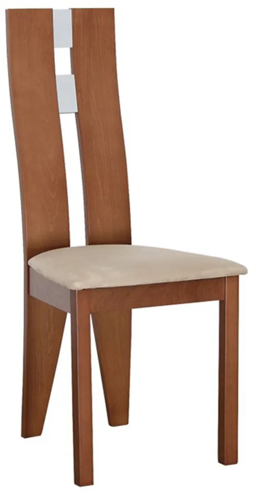 Scaun lemn, cireş/material bej, BONA NEW