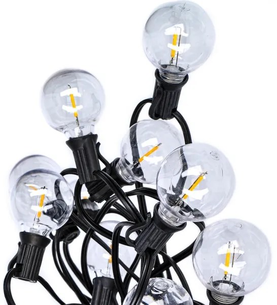 Brilagi - Lanț decorativ LED de exterior GIRLANDA 25xE12 20m negru IP44 alb cald