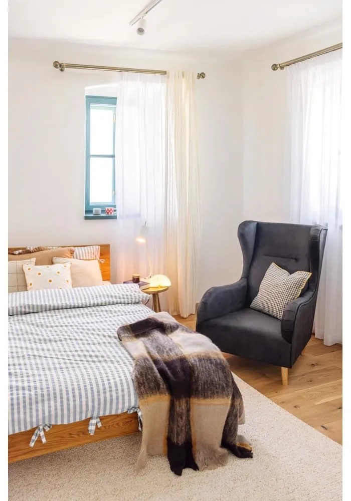 Pat dublu din lemn de stejar 140x200 cm Greg 1 - The Beds