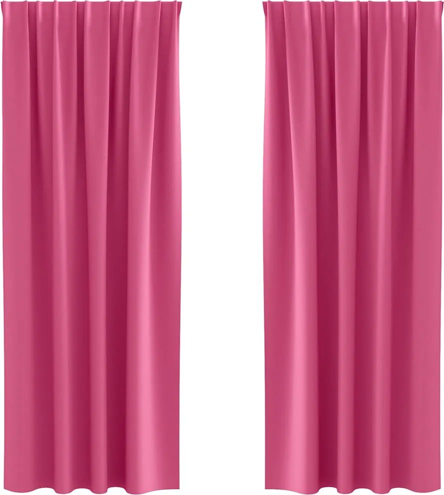 vidaXL Perdele Opaque cu Inel 2 pcs Roz Aprins 225 x 140 cm Poliester