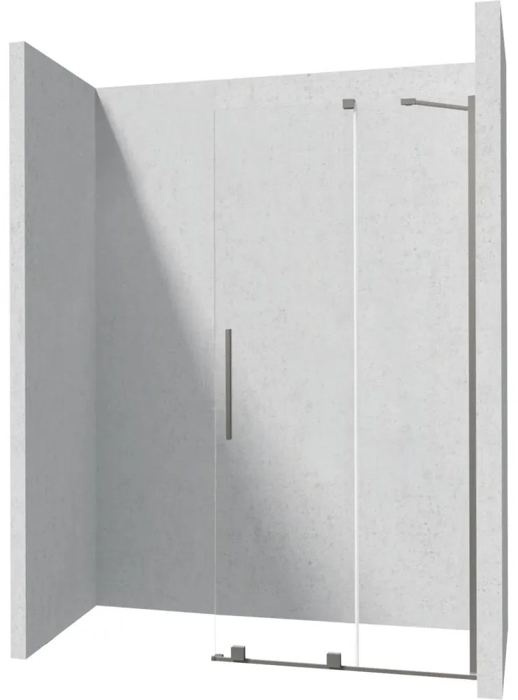 Paravan dus sticla securizata walk-in cu usa glisanta, 120x195 cm, titan, Deante Prizma Titan mat, 1200x1950 mm