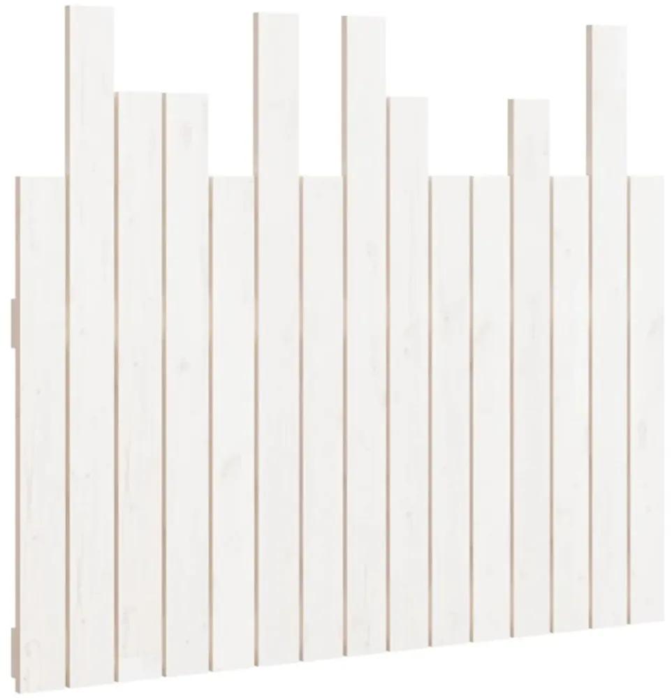 824784 vidaXL Tăblie de pat pentru perete, alb, 95,5x3x80 cm, lemn masiv pin