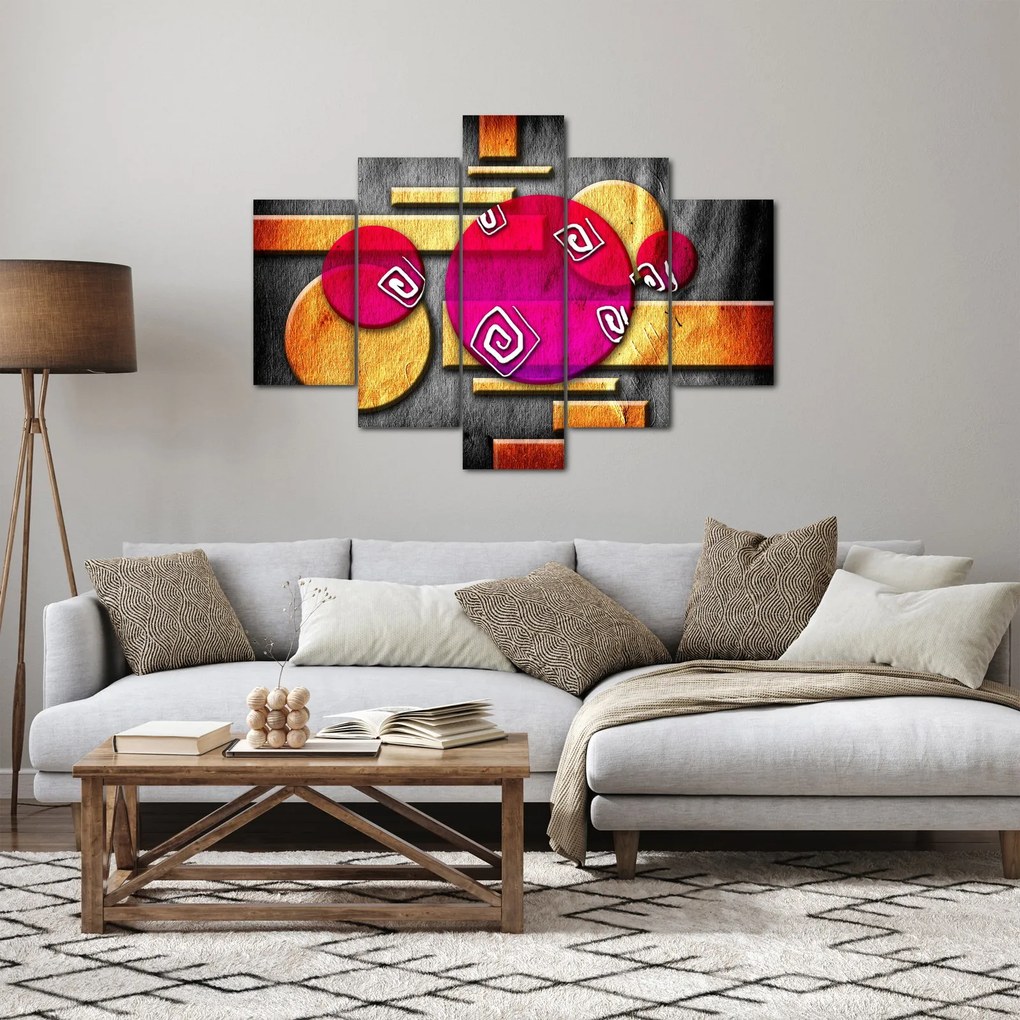 Tablou abstract cu simboluri istorice (150x105 cm)