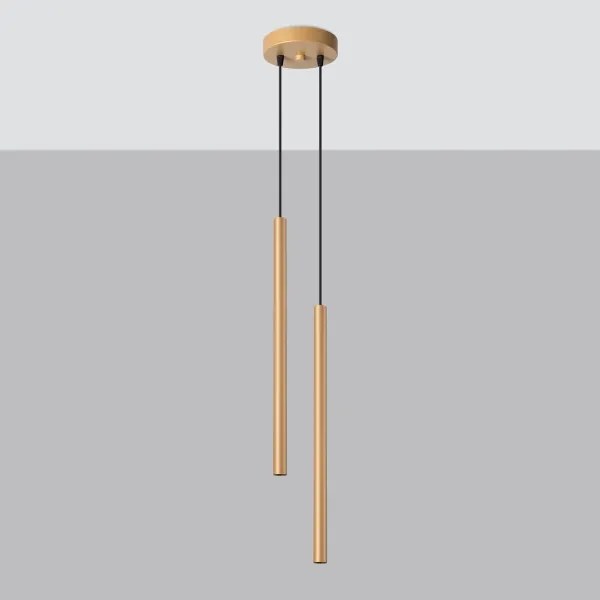 Lustră pe cablu Sollux SL.1305 PASTELO 2xG9/8W/230V auriu