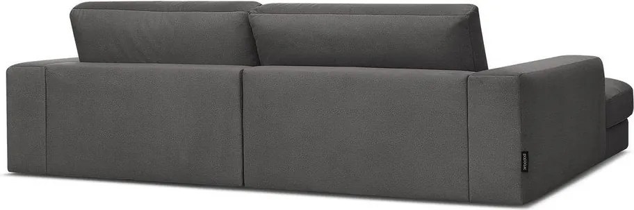 Colțar gri antracit cu tapițerie din catifea (cu colț pe partea stângă/cu șezlong) Sierra – Bobochic Paris