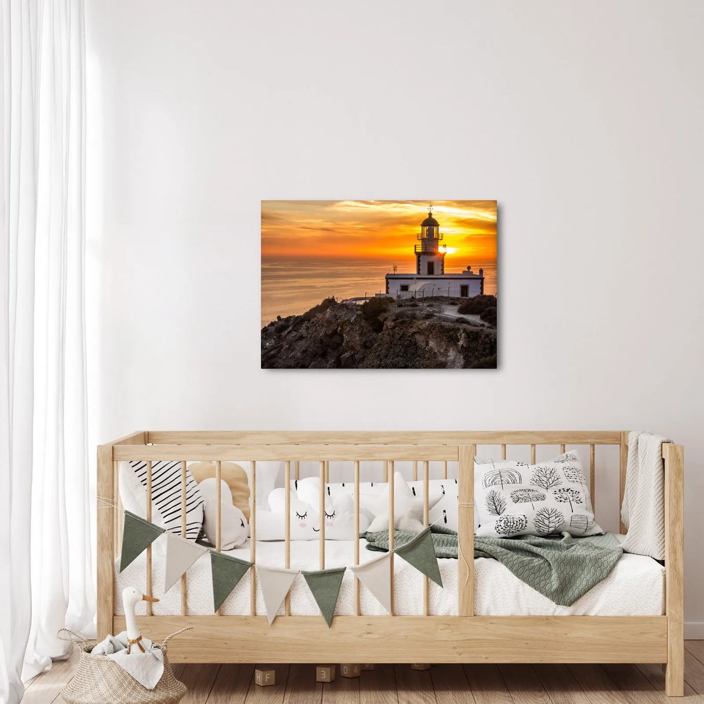 Tablou cu far în apus de soare (70x50 cm)