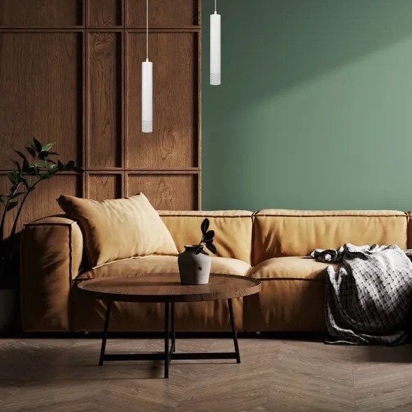 Lustră pe cablu TUBI 1xGU10/8W/230V alb