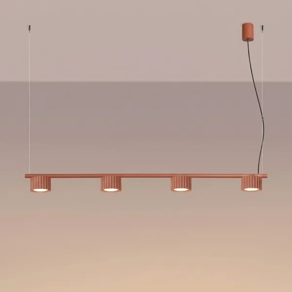 Sollux SL.2699 - Lustru suspendat pe cablu AURA 4xGX53/10W/230V roșu