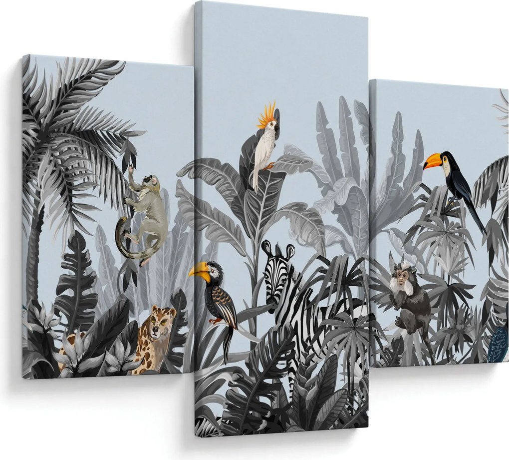 Tablou - Animale în pădurea tropicală (90x60 cm)