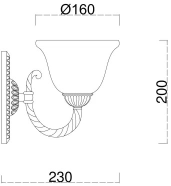 Lampă de perete Brilagi CLASSIC 1xE27/60W/230V alamă