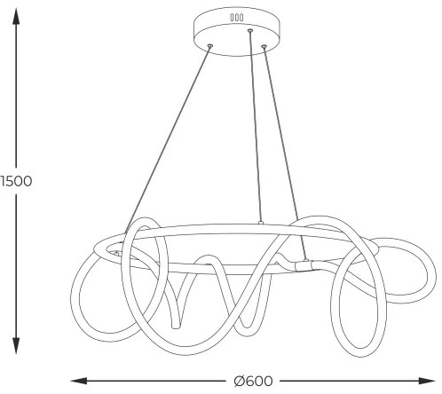 Lustră LED pe cablu Zuma Line 20006PL-BK BALBO LED/58W/230V 3000/4000/6000K