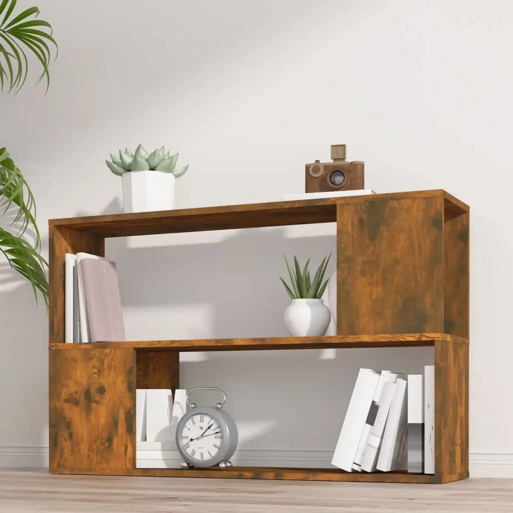 vidaXL Bibliotecă, stejar fumuriu, 100x24x63 cm, lemn prelucrat