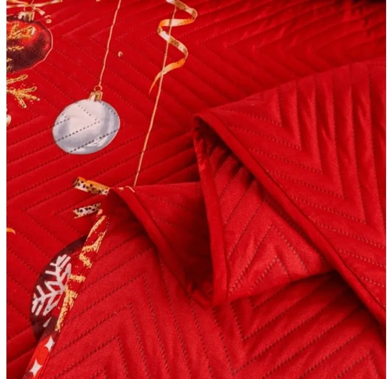 Cuvertura de pat WHITE SNOWMAN, rosu Dimensiune: 220 x 240 cm