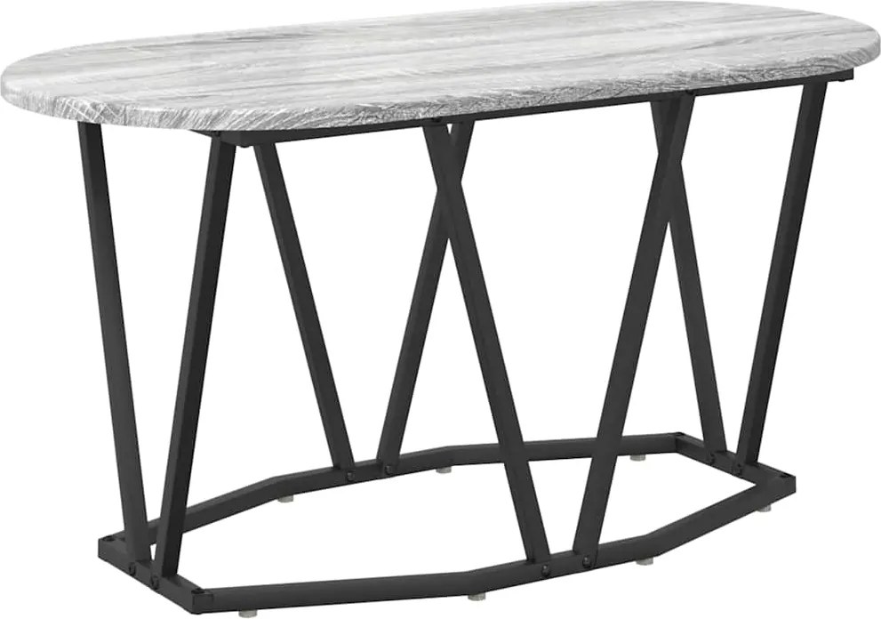 vidaXL Masă de cafea Gri 80 x 40 x 40.5 cm Lemn aranjat și metal
