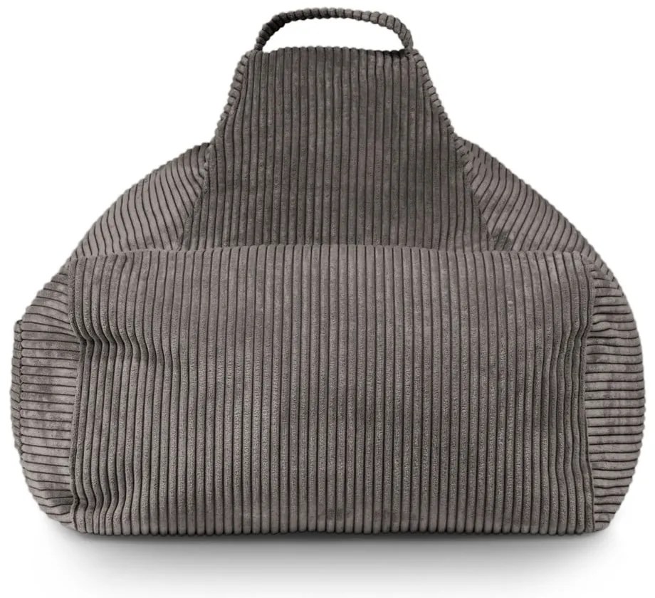 Fotoliu puf pentru copii maro cu tapițerie din catifea reiată Game Amuse – SLOWDOWN