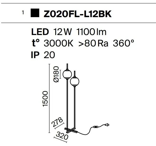 Lampadar LED, Lampa de podea moderna The Sixth Sense