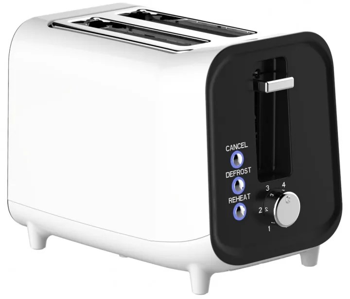 Prajitor de paine Oliver Voltz OV51440H, 800W, 4 trepte, 3 functii, Timer, Auto-centrare, Alb