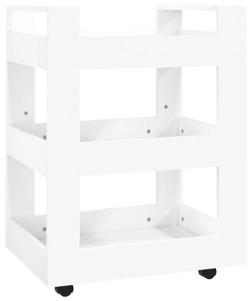 816816 vidaXL Cărucior de birou, alb, 60x45x80 cm, lemn prelucrat