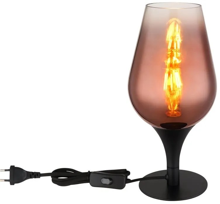 Veioza/Lampa de masa design modern LAVUS negru/cupru