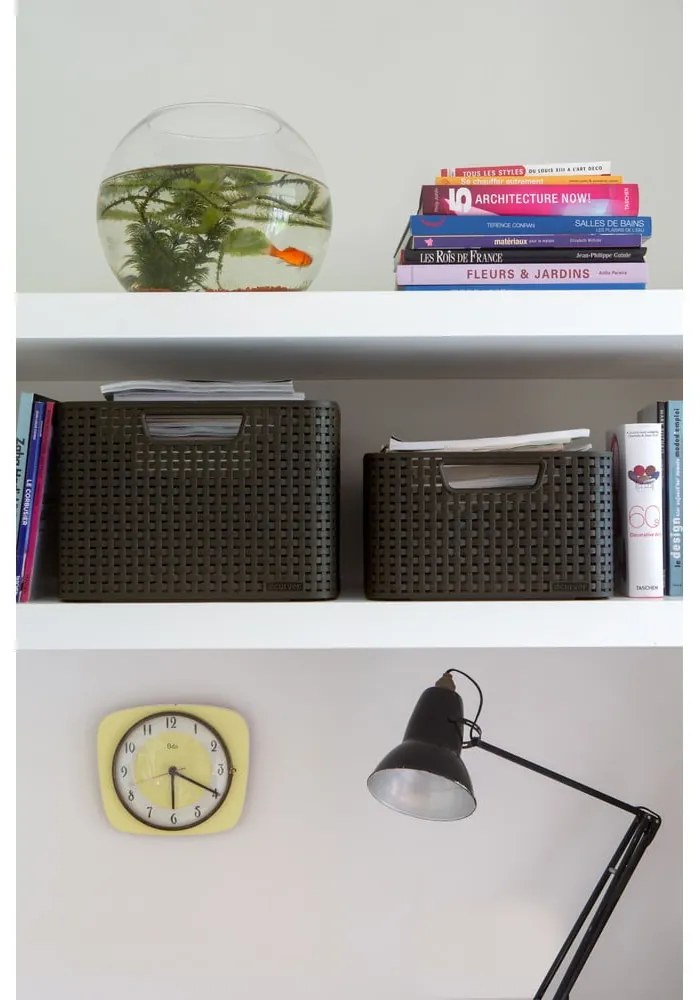 Cutie de depozitare gri din plastic cu capac 29x39x19 cm Style – Curver