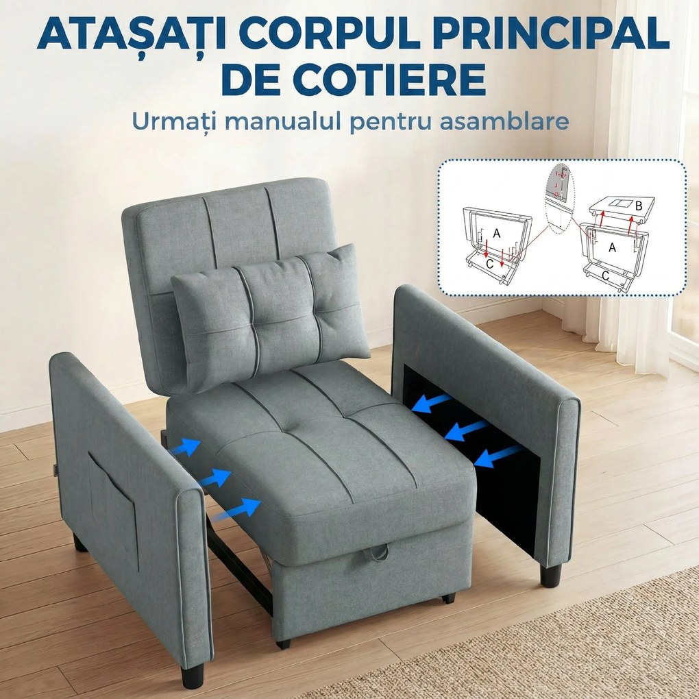 HOMCOM fotoliu transformabil | Aosom Romania