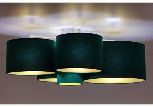 Duolla - Plafonieră ROLLER PENTO 5xE27/60W/230V verde/auriu