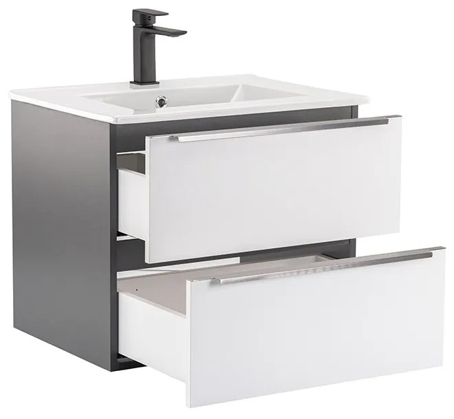 Dulap inferior Vario Trim 60 cu lavoar antracit-alb
