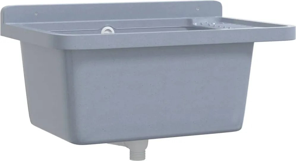 vidaXL Chiuvetă lavoar pentru montare pe perete gri 60x40x28 cm rășină