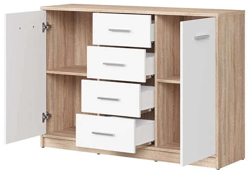 Comodă Nepo Plus 6 (stejar sonoma + alb) . 1098302
