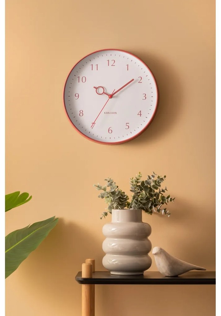 Karlsson 5992RD design ceas de perete roșu,diametru 30 cm