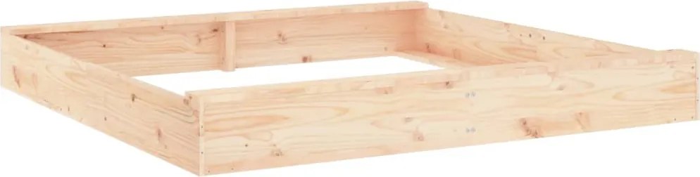 vidaXL Cutie de nisip pătrată cu scaune, lemn masiv de pin