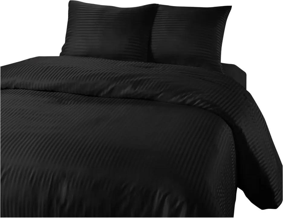 Lenjerie de pat din micropercal Zensation Dallas, 140 x 200 cm, negru