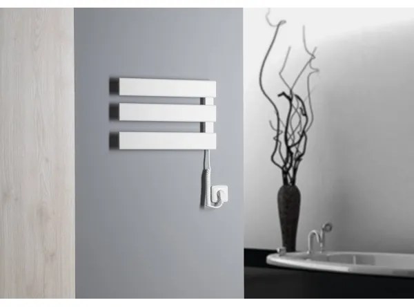 Radiator electric portpropsop Aqualine ELVIS 50W/230V 34,2 cm alb stâng